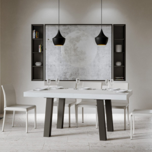 Bibi Long White tavolo allungabile bianco 90x160-220cm cucina sala da pranzo