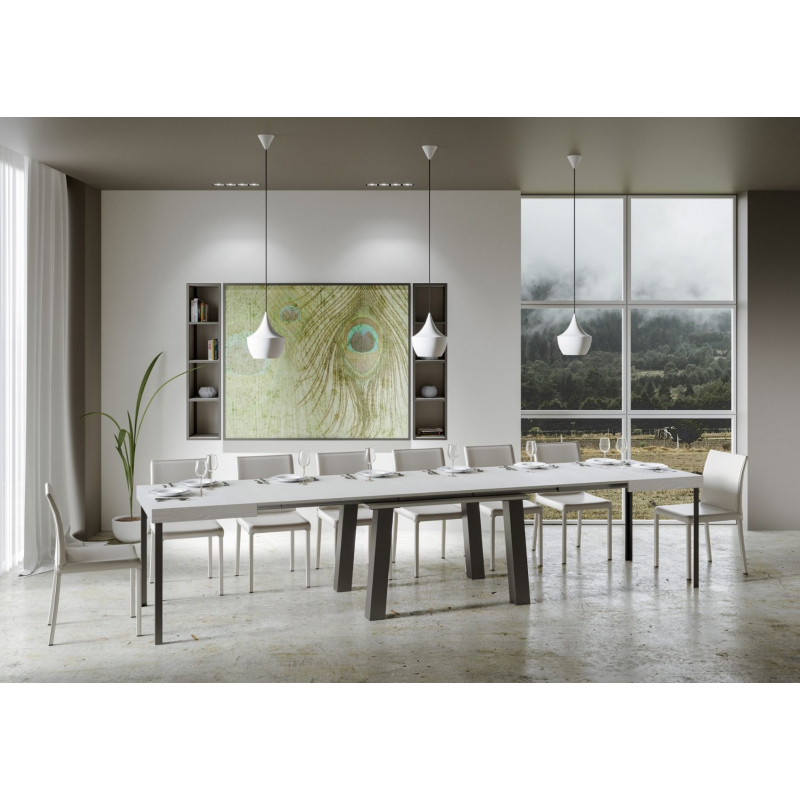 Tavolo allungabile 90x130/390 cm Bridge telaio Antracite
