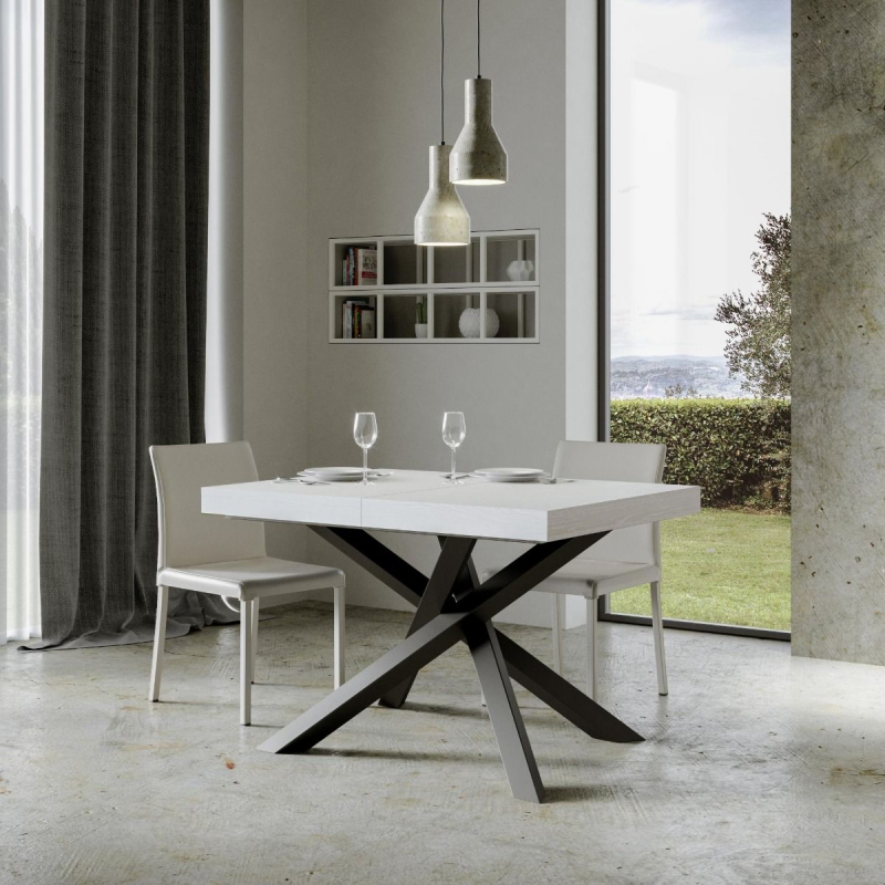 Tavolo allungabile 80x120/204 cm Volantis telaio Antracite