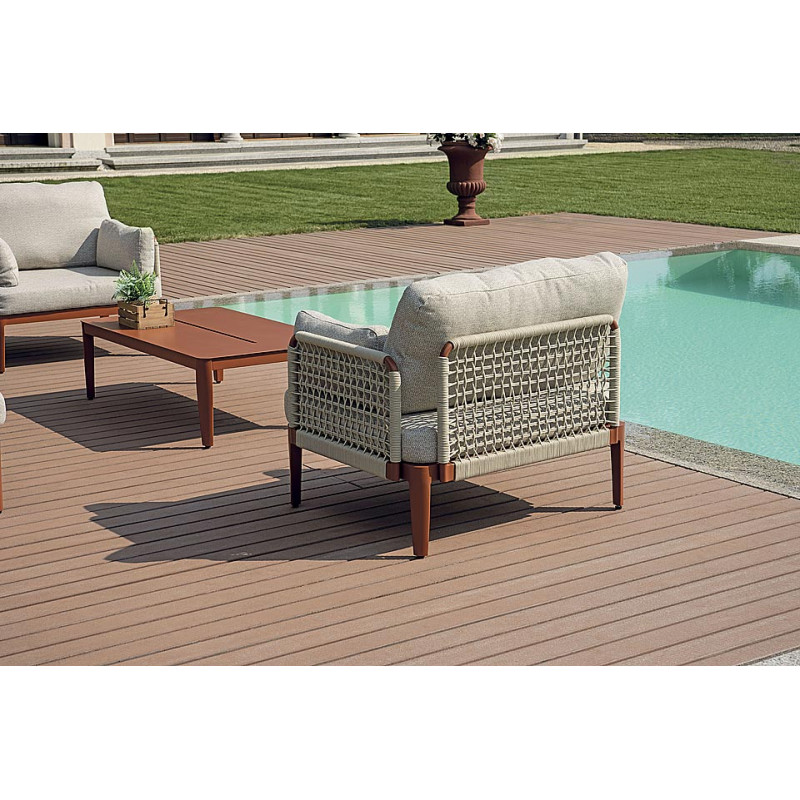 Salotto Bandol alluminio rosso corda beige Moia outdoor design