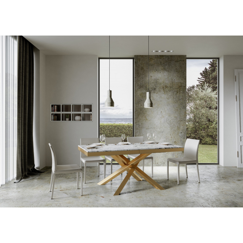 Tavolo allungabile 90x180/284 cm Volantis Evolution telaio Oro