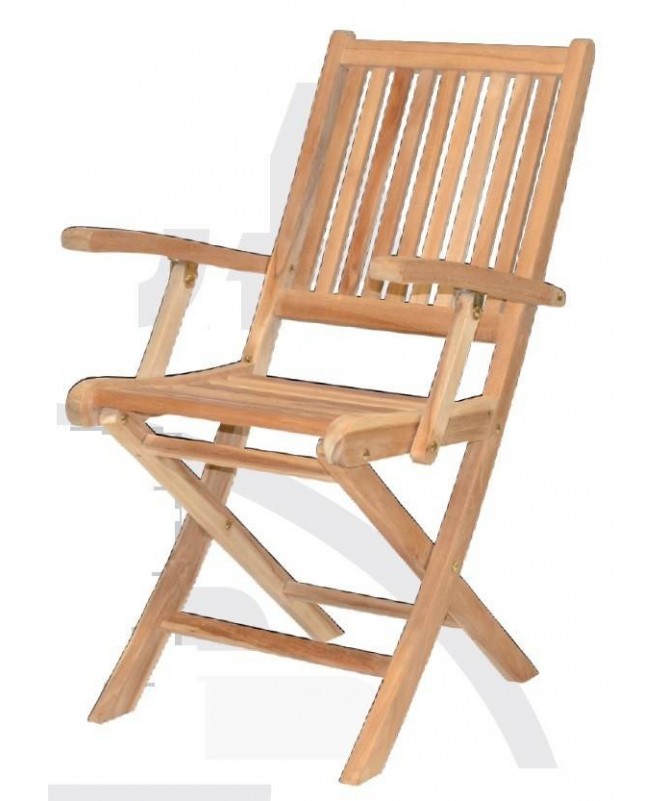 Sedia pieghevole legno Teak con braccioli - set da 2 PREDA