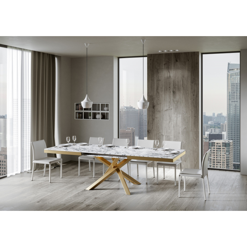 Tavolo allungabile 90x180/284 cm Volantis Evolution telaio Oro