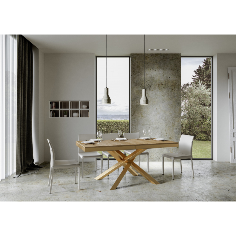 Tavolo allungabile 90x160/420 cm Volantis Evolution telaio Oro