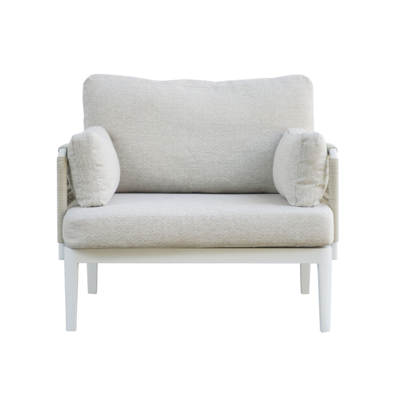 Salotto Bandol In Alluminio Bianco + Corda Beige Moia