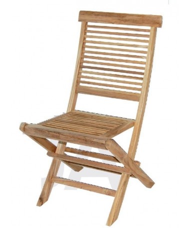 Sedia pieghevole in legno Teak con doghe orizzontali - set da 2