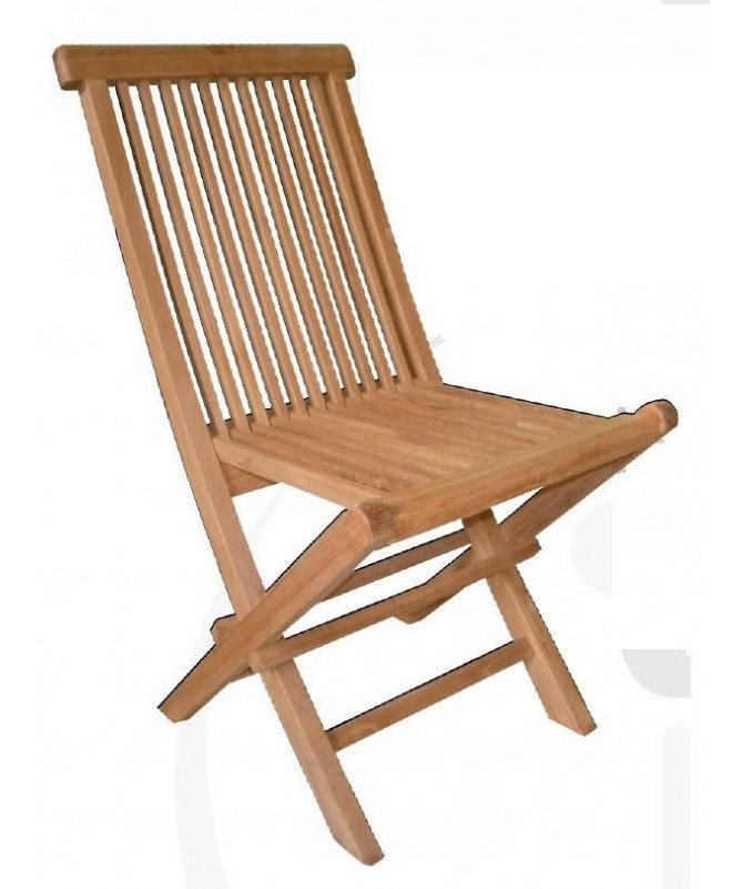 set da 2 SEDIA pieghevole TEAK con DOGHE VERTICALI