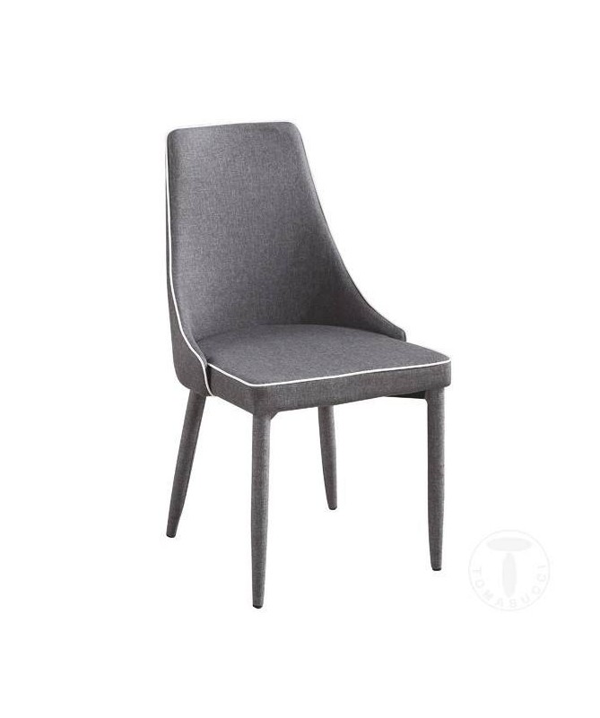 Sedia imbottita Ketty in tessuto - set da 4 grigio