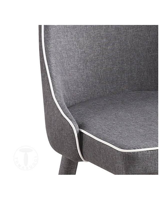 Sedia imbottita Ketty in tessuto - set da 4 grigio