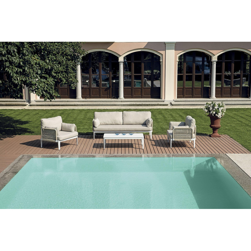 Salotto Bandol In Alluminio Bianco + Corda Beige Moia