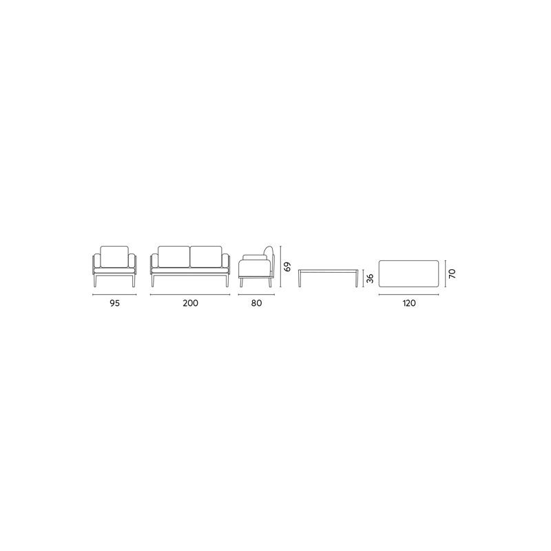 Salotto Bandol In Alluminio Bianco + Corda Beige Moia