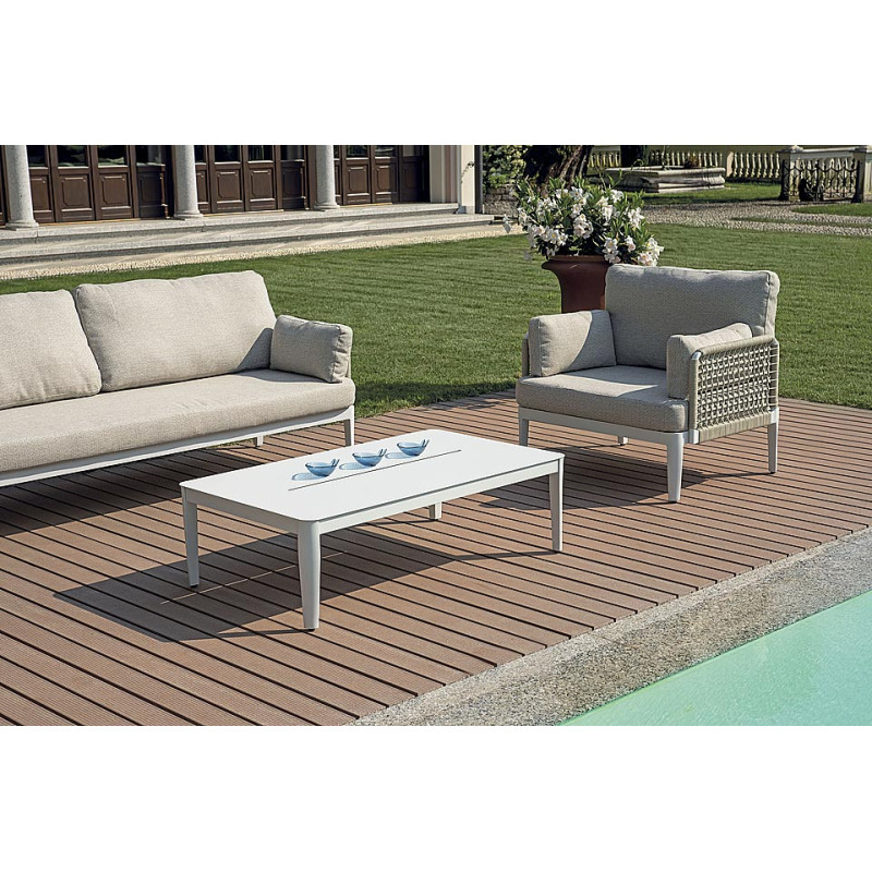 Salotto Bandol In Alluminio Bianco + Corda Beige Moia