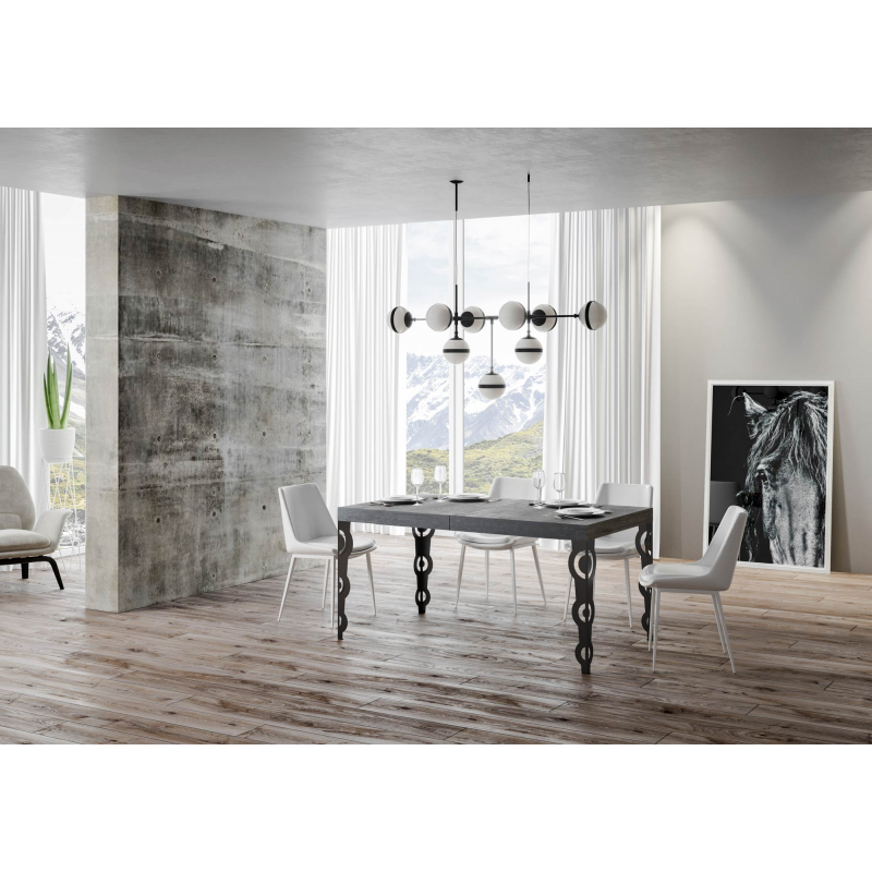 Tavolo allungabile 90x160/420 cm Karamay telaio Antracite