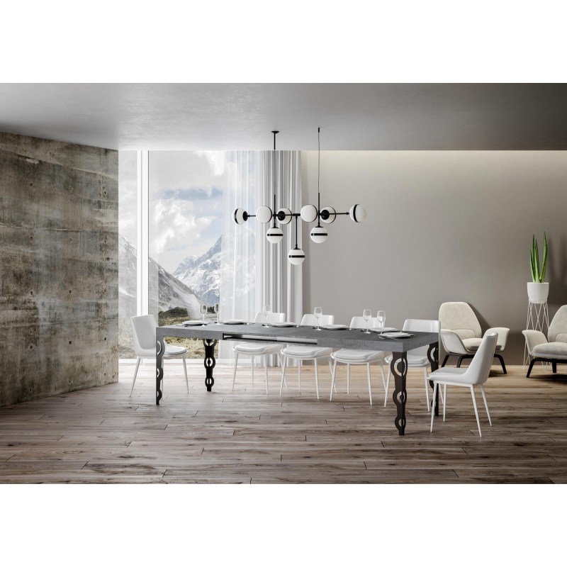 Tavolo allungabile 90x160/420 cm Karamay telaio Antracite