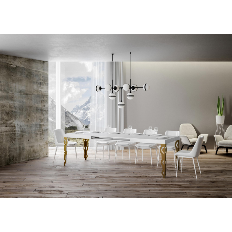 Tavolo allungabile 90x180/284 cm Karamay telaio Oro