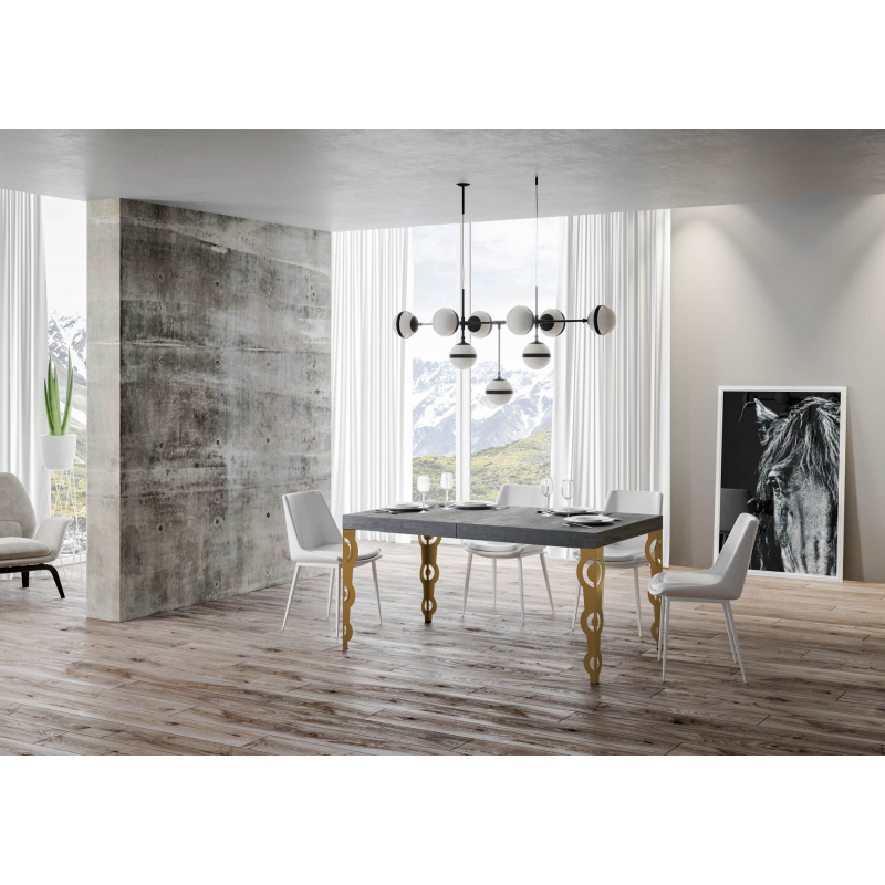 Tavolo allungabile 90x160/420 cm Karamay telaio Oro