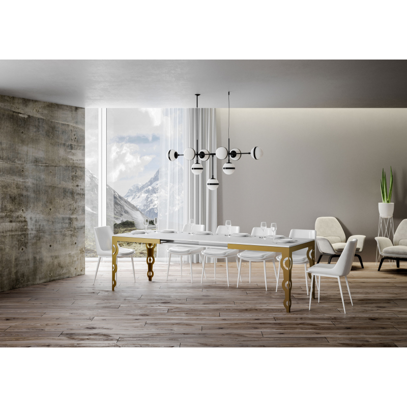 Tavolo allungabile 90x120/224 cm Karamay Evolution telaio Oro