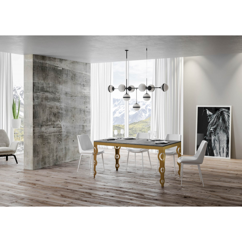 Tavolo allungabile 90x160/420 cm Karamay Evolution telaio Oro
