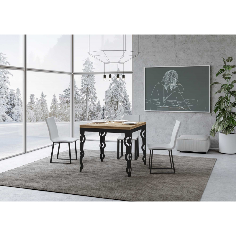 Tavolo apribile 90x90/180 cm Karamay Libra telaio Antracite