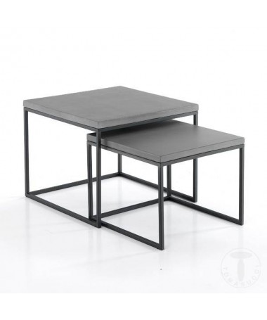 Tavolino in resina di cemento Square - set d a2
