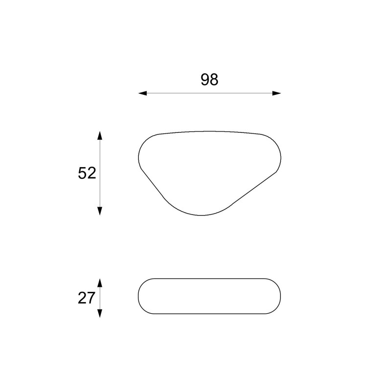Tavolino 52 x 98 x 27h Sasso medium 98cm X 52cm H 27cm Stones