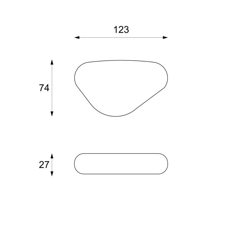 Tavolino 74 x 123 x 27h Sasso big 123cm X 74cm H 27cm Stones