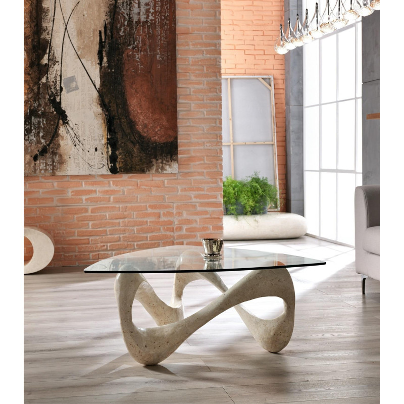 Tavolino 100 x 100 - Trasparente Tetris 100cm X 100cm H 42.5cm Stones