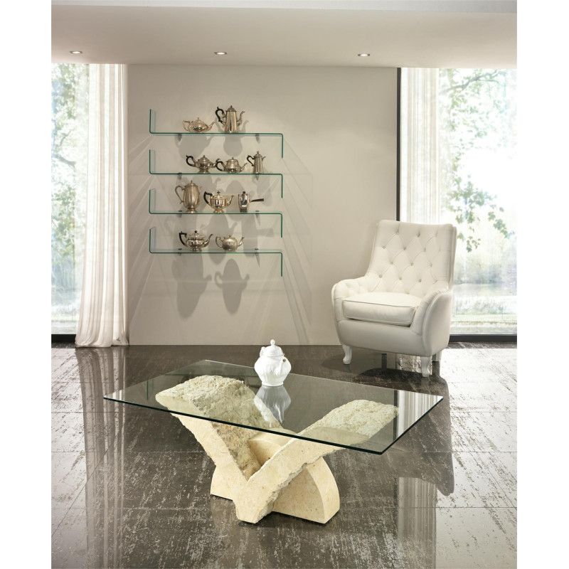 Tavolino 120 x 70 - Trasparente Papillon 70cm X 120cm H 40cm Stones