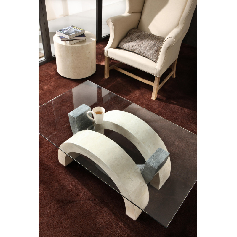 Tavolino 120 x 70 - Trasparente Olimpia 70cm X 120cm H 41cm Stones