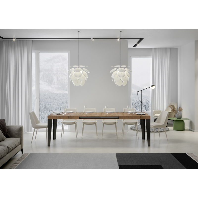 Tavolo allungabile 90x160/420 cm Flame telaio Antracite