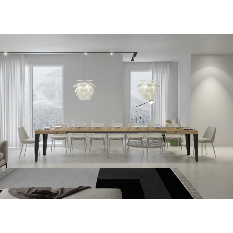 Tavolo allungabile 90x160/420 cm Flame telaio Antracite