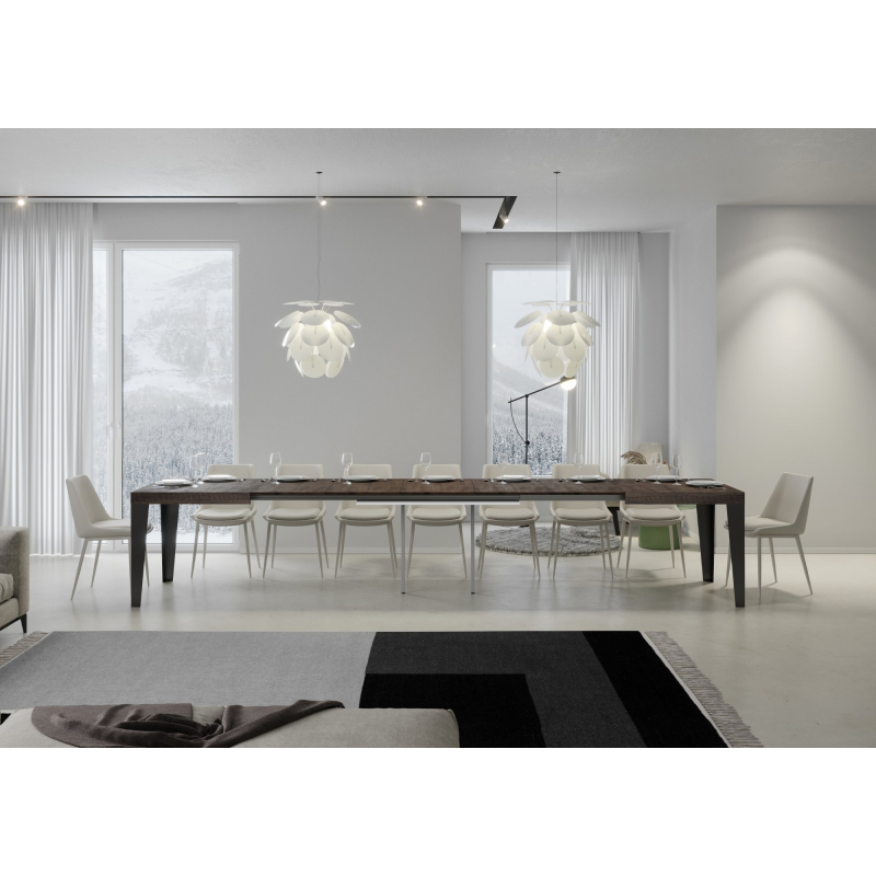 Tavolo allungabile 90x160/420 cm Flame telaio Antracite