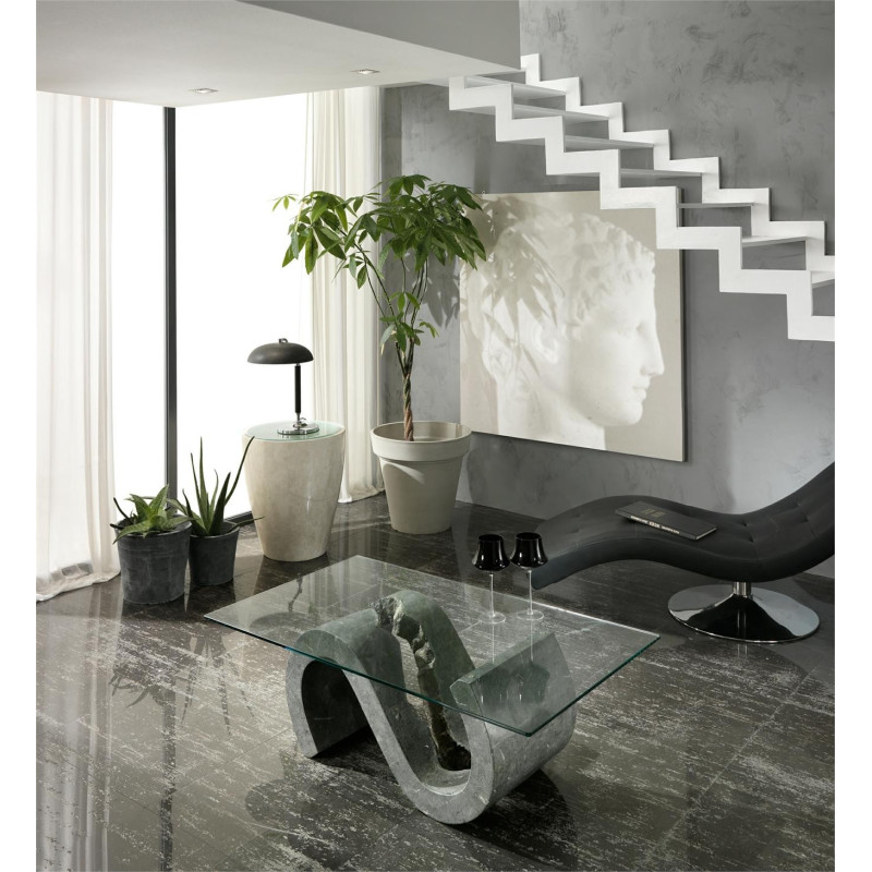 Tavolino 120 x 70 - Trasparente Flexus 70cm X 120cm H 36cm Stones