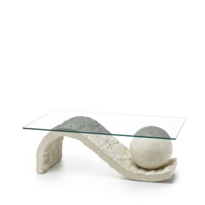 Tavolino 120 x 70 - Trasparente Onda 70cm X 120cm H 37cm Stones