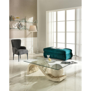 Zoom Tavolino 120 x 70 - Trasparente Onda 70cm X 120cm H 37cm Stones