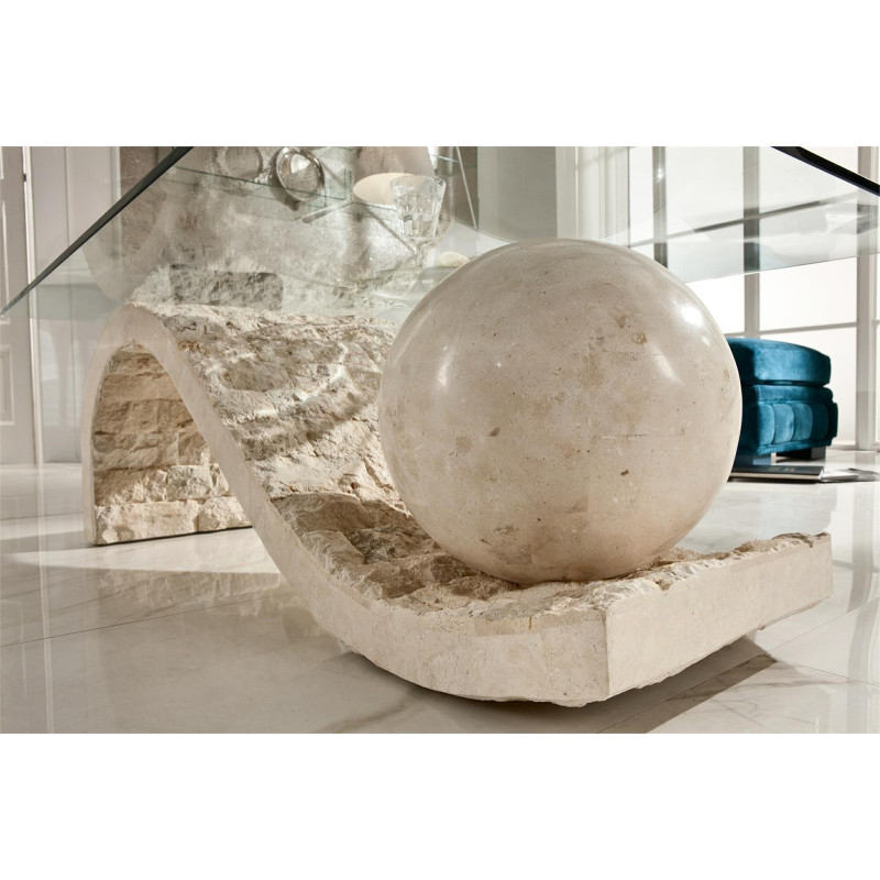 Tavolino 120 x 70 - Trasparente Onda 70cm X 120cm H 37cm Stones