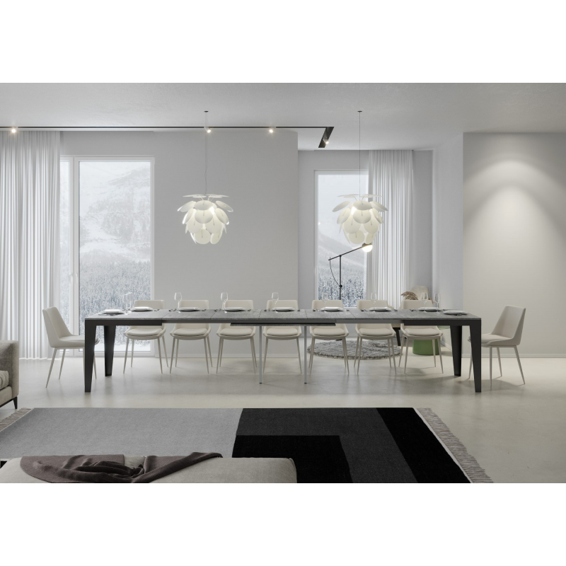 Tavolo allungabile 90x180/440 cm Flame Evolution telaio Antracite