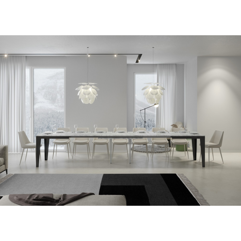 Tavolo allungabile 90x180/440 cm Flame Evolution telaio Antracite