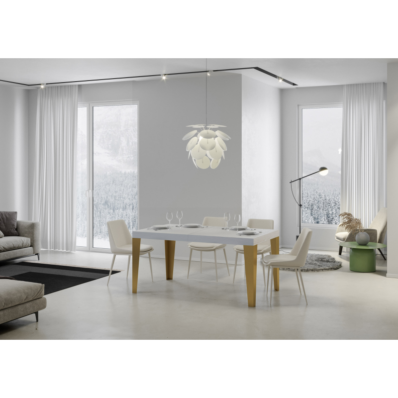Tavolo allungabile 90x180/440 cm Flame telaio Oro