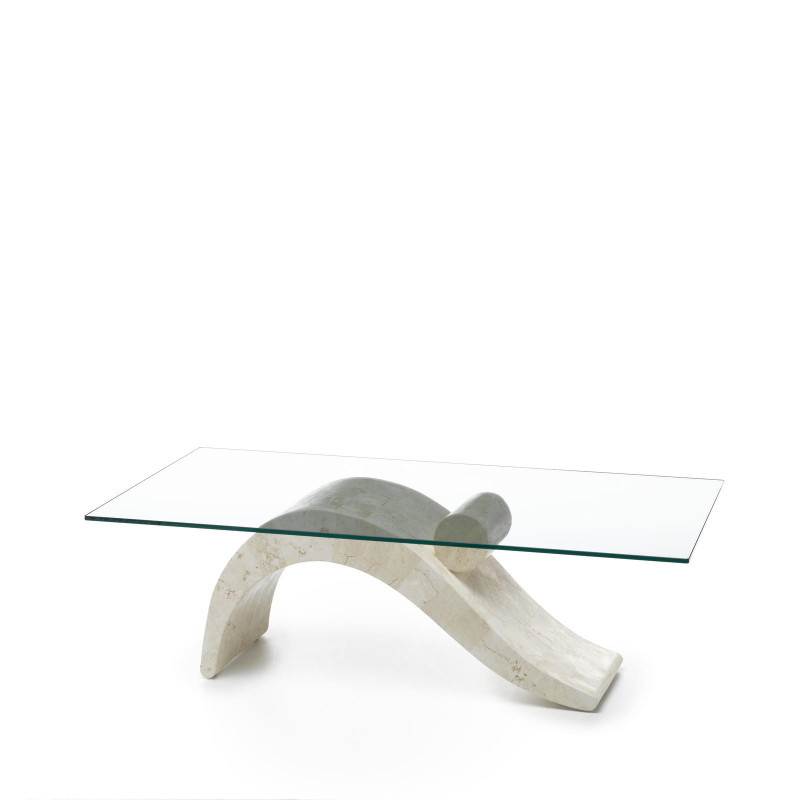 Tavolino 120 x 70 x 40 - Trasparente Dove 70cm X 120cm H 40cm Stones