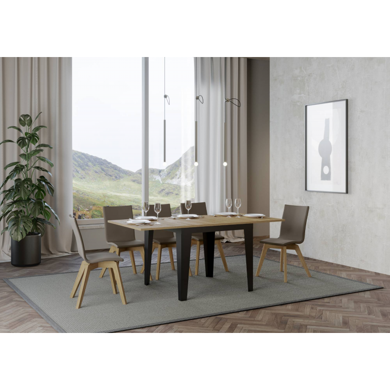 Tavolo apribile 90x90/180 cm Flame Libra telaio Antracite