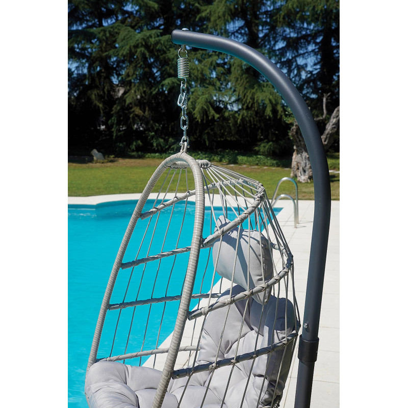 Poltrona sospesa antracite Moia relax da giardino elegante