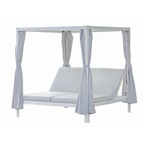 Daybed alluminio bianco tetto textilene bianco elegante giardino