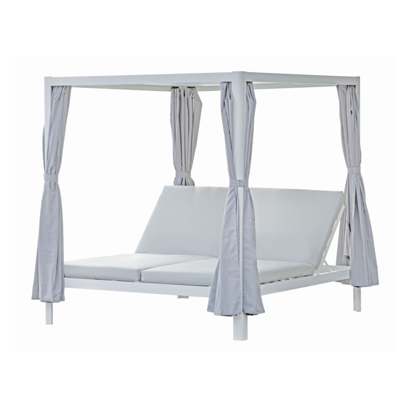 Daybed alluminio bianco tetto textilene bianco elegante giardino