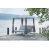 Daybed alluminio bianco tetto textilene bianco elegante giardino