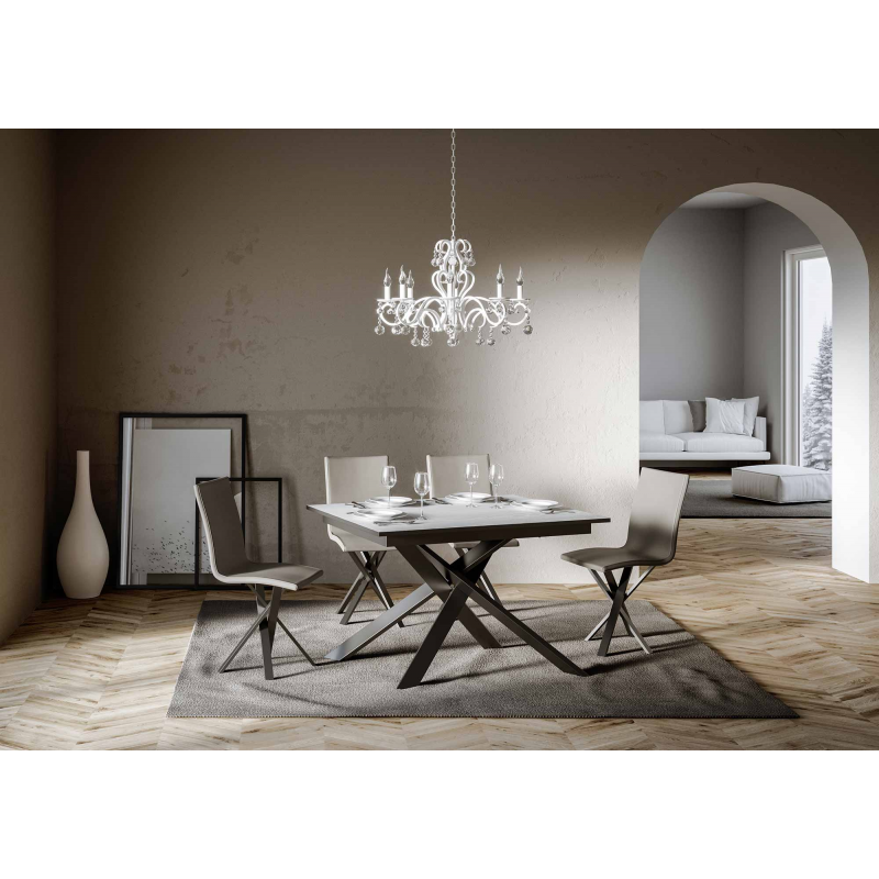 Tavolo allungabile 90x120/180 cm Ganty - bordo Antracite telaio Antracite