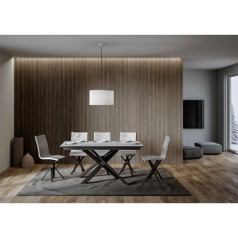 Tavolo allungabile 90x160/220 cm Ganty - bordo Antracite telaio Antracite