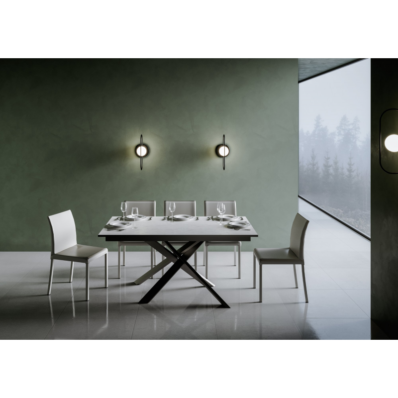 Tavolo allungabile 90x160/220 cm Ganty - bordo Antracite telaio Antracite