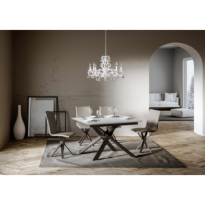 Zoom Tavolo allungabile 90x120/180 cm Ganty - bordo in tinta telaio Antracite