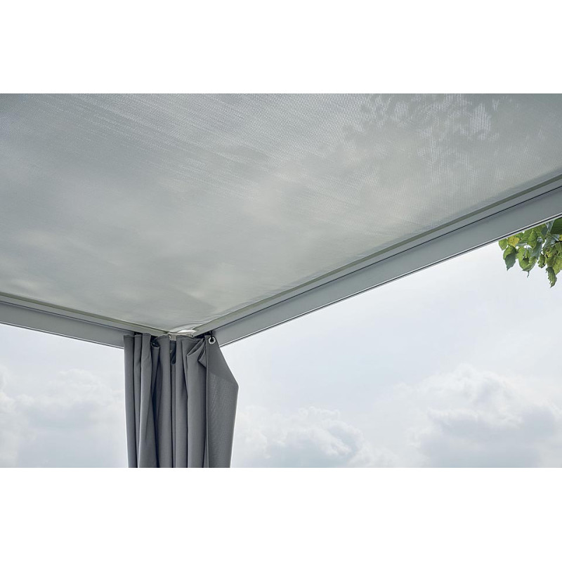 Daybed alluminio bianco tetto textilene bianco elegante giardino